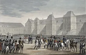 Seine Et Marne Collection: The abdication of Napoleon and his departure from Fontainebleau for Elba, 20th April 1814