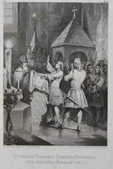 Successor To The Throne Gallery: The Abdication of Tsarevich Alexei Petrovich of Russia (1690-1718). Artist: Anonymous