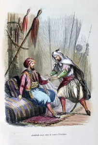 Abdullah Received in the Tent of Ibrahim Pasha, 1818, (c1847). Artist: Jean Adolphe Beauce