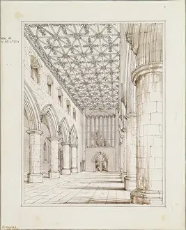 Granite Prints: Aberdeen Cathedral - Interior of Nave, 1848-1852. Creator: Robert William Billings
