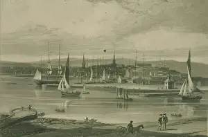 Aberdeen Prints: Aberdeen Harbour from the South, 1822. Creator: William Daniell