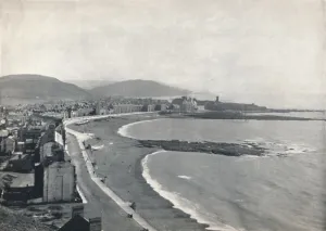 Aberystwith - View of the Bay, Showing the Castle and the University College, 1895