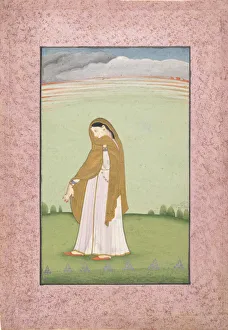 Kangra Prints: Abhisarika Nayika, a Heroine Longing for Her Lover, ca. 1790-1800. Creator: Unknown