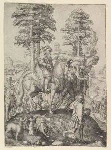 Netherl Prints: Abigail Before David, ca. 1507. Creator: Lucas van Leyden