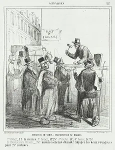 Periodical Prints: Abolition du tarif - Adjudication au rabais -ler cocher: 3f la course -2em cocher