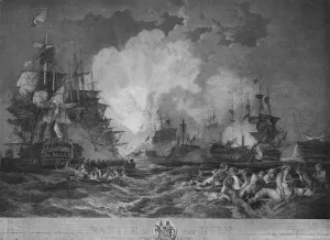 Blowing Up Prints: Aboukir Bay, c1799. Artist: Philip James de Loutherbourg