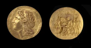 Aboukir Medallion. The obverse: head of Alexander the Great... 3rd cen. AD. Creator: Numismatic, Ancient Coins