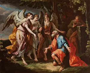 Diziani Gaspare Prints: Abraham and the Angels, between 1735-1740. Creator: Gaspare Diziani