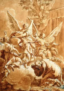 Abram Prints: Abraham and the Three Angels, c1750. Creator: Francesco Fontebasso