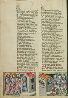 Weltchronik Prints: Abraham and the Three Angels: The Sodomites Beating on Lot's House; Weltchronik