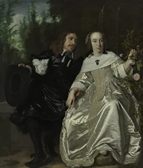 Helst Prints: Abraham del Court and his wife Maria de Kaersgieter