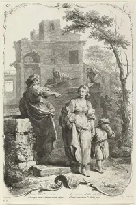 Ishmael Prints: Abraham Dismissing Hagar, c. 1745. Creator: Joseph Wagner