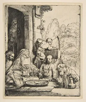 Abraham Entertaining the Angels, 1656. Creator: Rembrandt Harmensz van Rijn Abraham Entertaining the Angels, 1656. Creator: Rembrandt Harmensz van Rijn