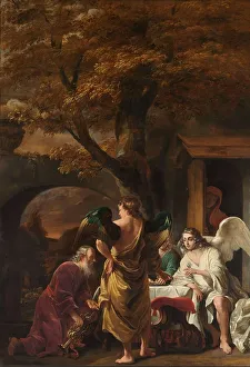 Abram Prints: Abraham Entertaining the Three Angels, 1660-1663. Creator: Ferdinand Bol