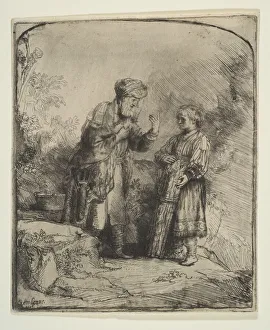 Sevente Prints: Abraham and Isaac, 1645. Creator: Rembrandt Harmensz van Rijn