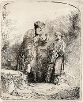 Sacrifice Prints: Abraham and Isaac, 1645. Creator: Rembrandt Harmensz van Rijn