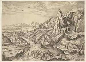 Isaac Gallery: Abraham and Isaac on the way to Sacrifice, 1558. Creator: Hieronymus Cock