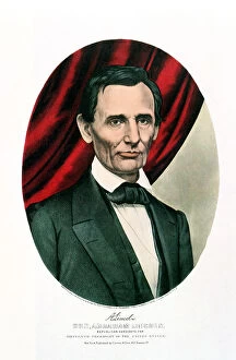 Booth Collection: Abraham Lincoln (1809-65), c1865. Artist: Currier and Ives