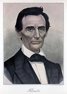 Abraham Lincoln, sixteenth President of the United States, 19th century.Artist: Currier and Ives