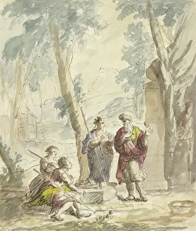 Nymegen Elias Van Prints: Abraham receives the three angels, 1677-1755. Creator: Elias van Nijmegen