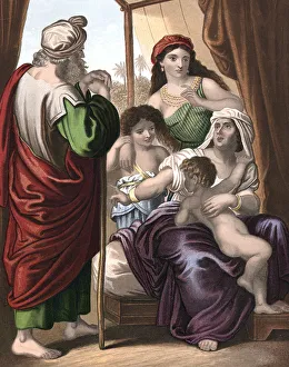 Abraham sending away Hagar and Ishmael, mid 19th century