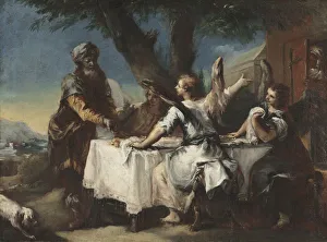 1712 1793 Prints: Abraham Welcoming the Three Angels, 1750s. Creator: Francesco Guardi (Italian, 1712-1793)