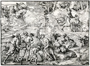 Tietze Collection: Abrahams Sacrifice, 1516-1518, (1937). Artist: Ugo da Carpi
