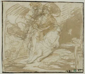 Brown Wash Prints: Abraham's sacrifice. Creator: Gerbrand van den Eeckhout