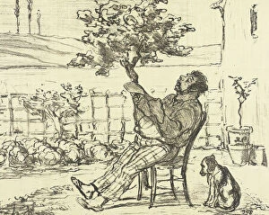 Satirical Collection: Un Abri à la campagne, 1856. Creator: Honore Daumier