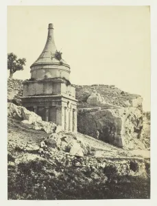 Necropolis Prints: Absaloms Tomb, Jerusalem, 1857. Creator: Francis Frith