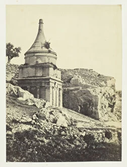 Frith Francis Gallery: Absaloms Tomb, Jerusalem, 1857. Creator: Francis Frith