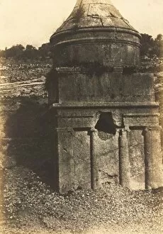 Brook Collection: Absaloms Tomb, Valley of Kidron, Jerusalem, 1854. Creator: Auguste Salzmann