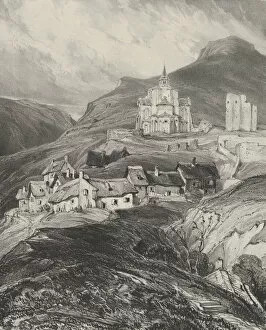 Images Dated 2nd December 2020: Abside exterieur de l eglise Saint-Nectaire, 1831. Creator: Godefroy Engelmann