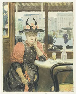 Hopeless Prints: The Absinthe Drinker, c. 1890. Creator: Albert Emmanuel Bertrand