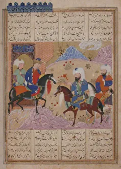 Quivers Prints: Abu l Mihjan and Sa d ibn Abi Wakkas Become Angry and Leave King Khusrau (?)... ca
