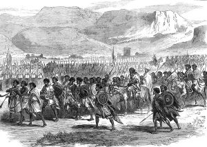 Horns Prints: The Abyssinian Expedition: arrival at Adigerat of an ambassador from Kassai