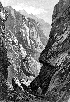 Jackson M Prints: The Abyssinian Expedition: the Middle Sooroo Defile in the Senafe Pass