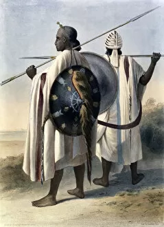 Abyssinian Gallery: Abyssinian warriors, 1848. Artist: Eugene Leroux