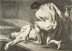 Carle Collection: An 'Academie': One Man Lifting the Legs of Another Man, 1742-43