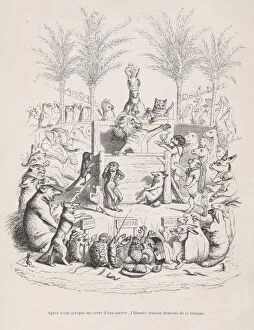 Jean Ignace Isidore Gerard Collection: After accepting a glass of sweet water, the illustrious orator descends from the pl