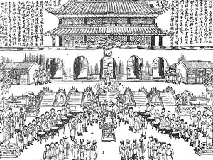 The accession of the new sovereign: the proclamation before the imperial palace, 1909. Creator: Unknown