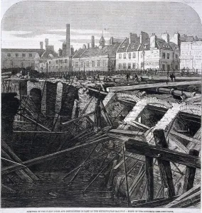 Fleet River Prints: Accident in Farringdon Street, London, 1862