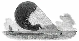 Sandbank Prints: Accident to the Nassau Balloon, between Gravesend and the Nore, 1850. Creator: Unknown