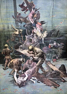 Rescue Party Gallery: An Accident in Santander, Divers Looking for the Bodies of the Victims, 1893