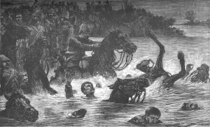 Anglo Afghan War Gallery: Accident to the Tenth Hussars, c1880