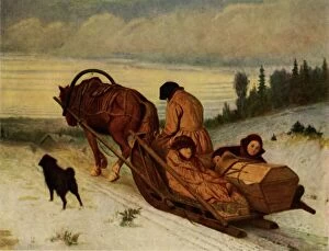 Snow Collection: Accompanying the dead, 1865, (1965). Creator: Vasily Perov