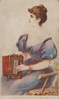 Schumacher And Prints: Accordion, from the Musical Instruments series (N82) for Duke brand cigarettes, 1888