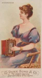 Accordion, from the Musical Instruments series (N82) for Duke brand cigarettes, 1888