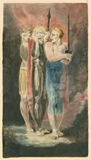Morality Collection: The Accusers of Theft, Adultery, Murder (War), c. 1794 / 1796. Creator: William Blake