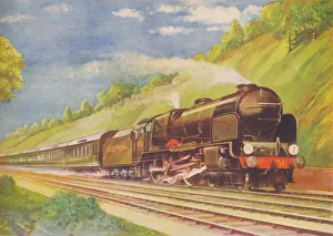 Public Transport Prints: The Ace Atlantic Coast Express, S. R. in Weybridge Cutting, 1940